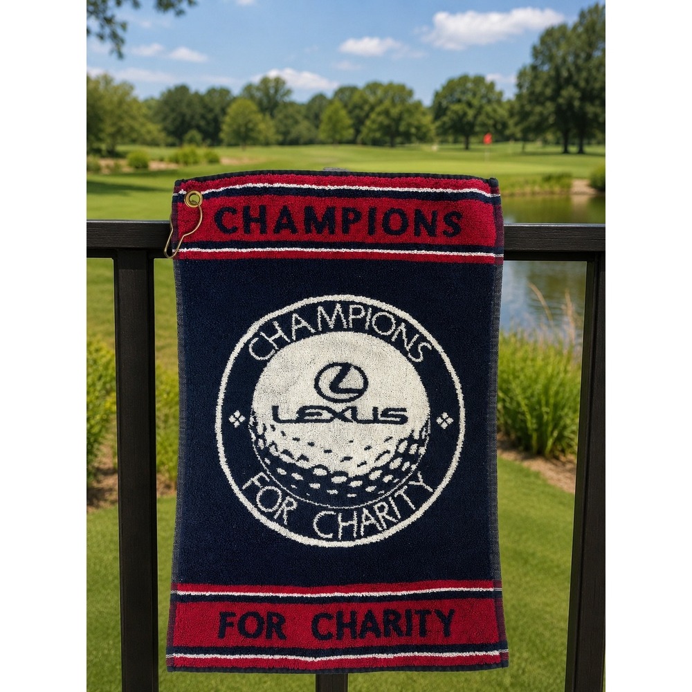 Lexus Champions For Charity Golf Towel Made In Belgium‎ Rare Golf Bag Towel Clip